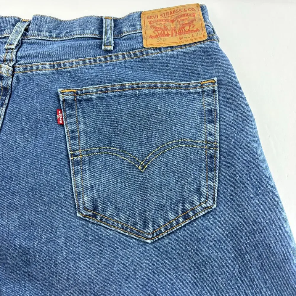 Levi's 550 Relaxed Fit Jeans Men's W40 L30 Medium Wash Denim